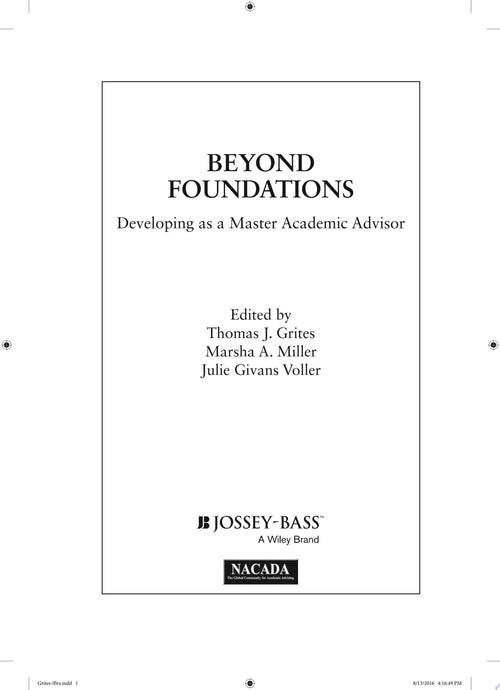 Beyond Foundations Developing as a Master Academic Advisor