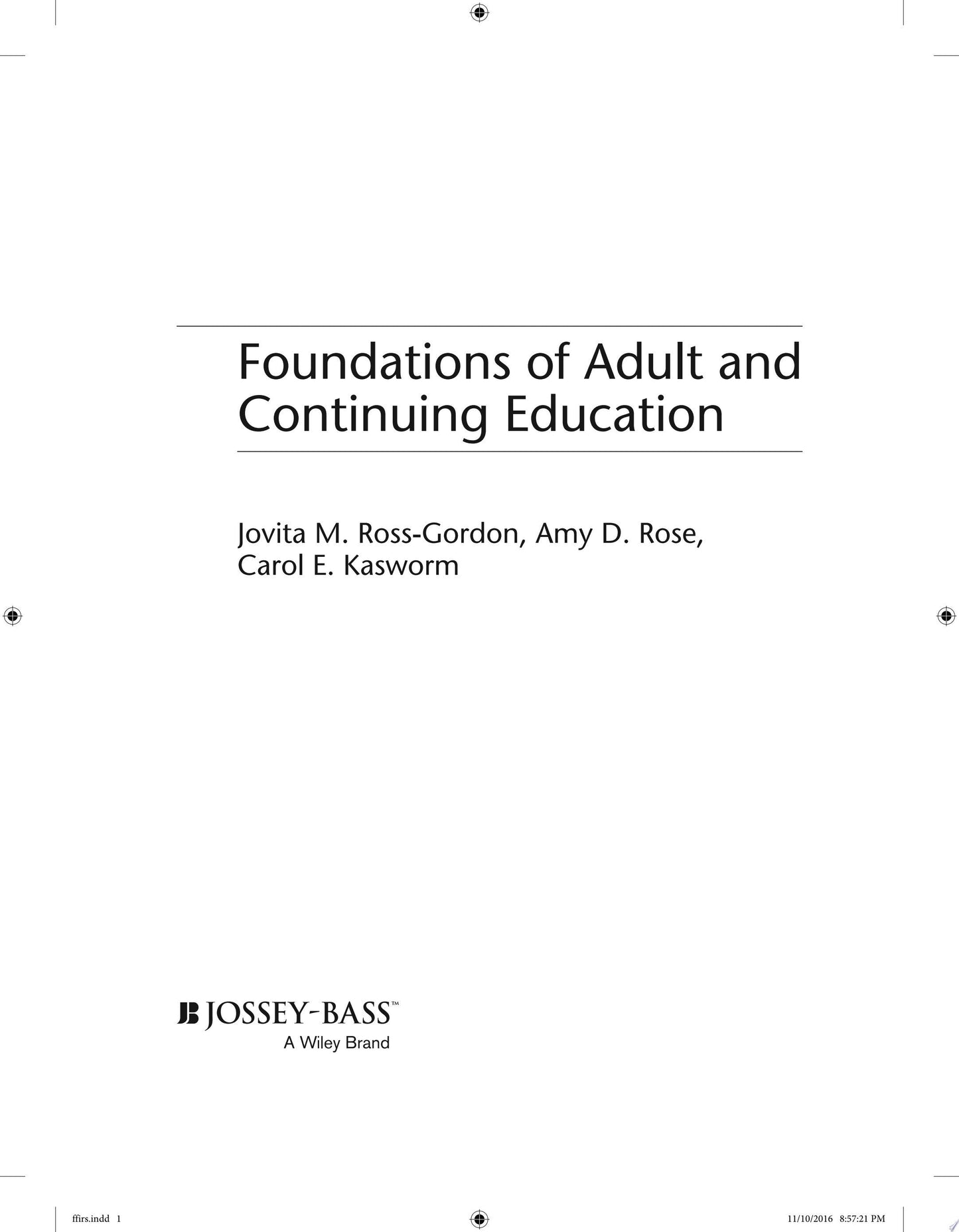 Foundations of Adult and Continuing Education John Wiley & Sons