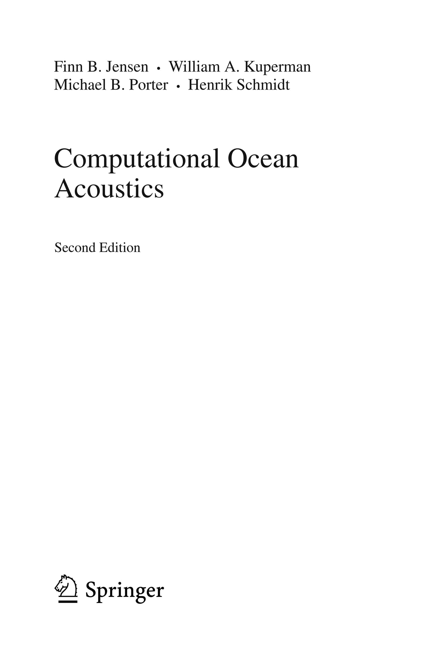 Computational Ocean Acoustics by Finn B. Jensen – book cover