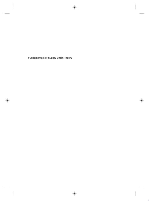 Fundamentals of Supply Chain Theory
