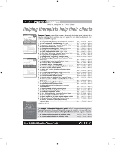 Grief Counseling Homework Planner, (with Download) John Wiley & Sons