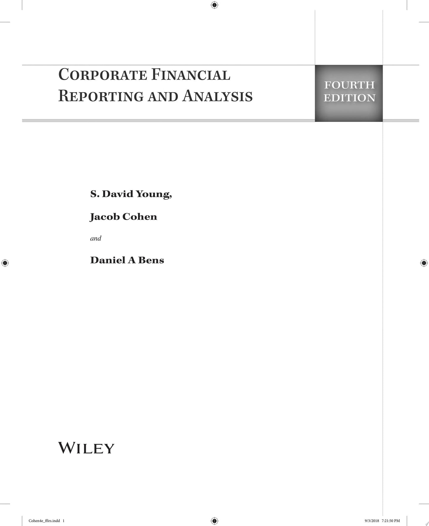 Corporate Financial Reporting and Analysis A Global Perspective by S. David Young – book cover