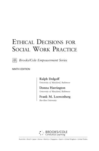 Brooks/Cole Empowerment Series: Ethical Decisions for Social Work Practice