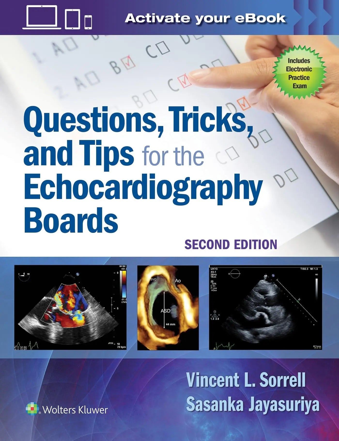 Questions, Tricks, and Tips for the Echocardiography Boards by Vincent L. Sorrell – book cover