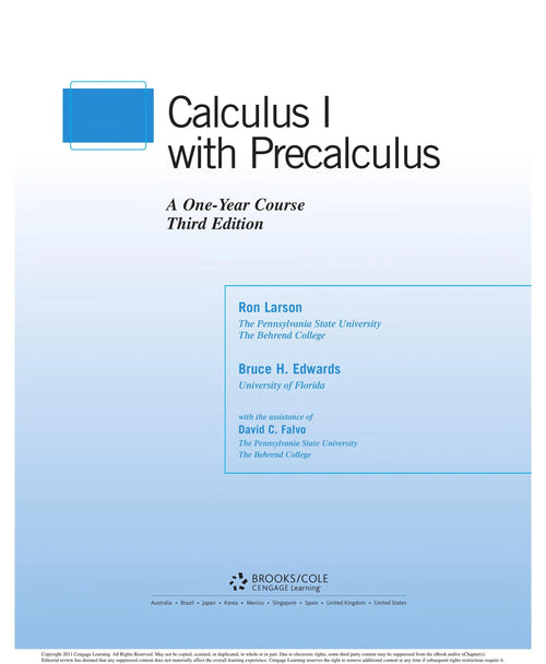 Calculus I with Precalculus by Ron Larson