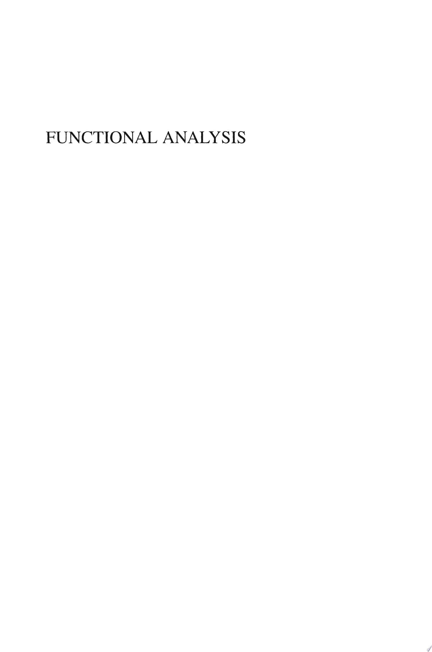 Functional Analysis by Peter D. Lax – book cover