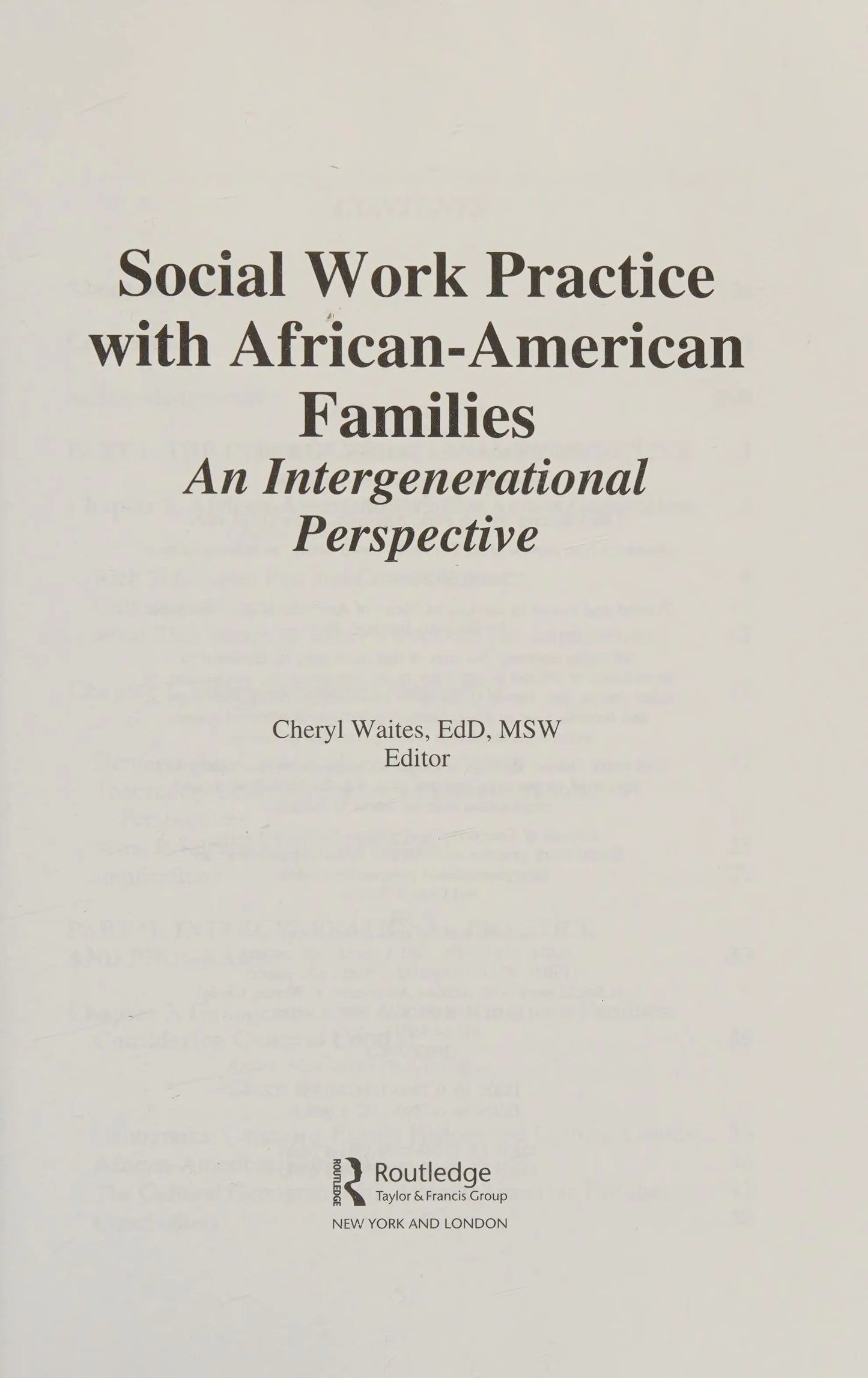 Social Work Practice with African American Families: An Intergenerational Perspective (Social Work Practice – book cover