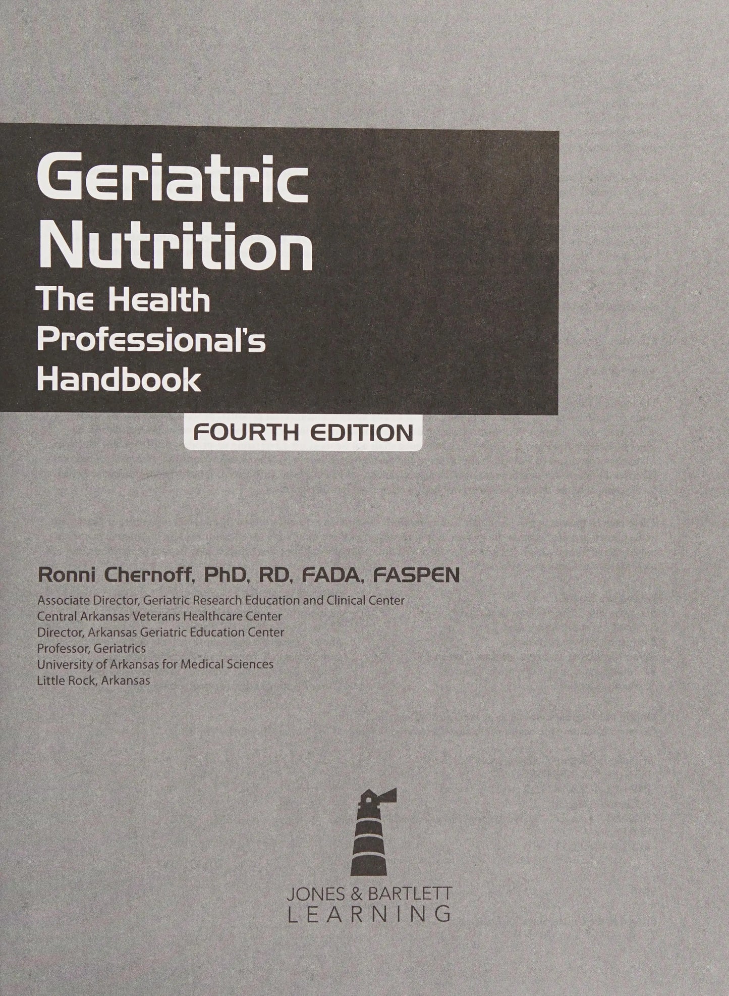Geriatric Nutrition . by Ronni Chernoff – book cover