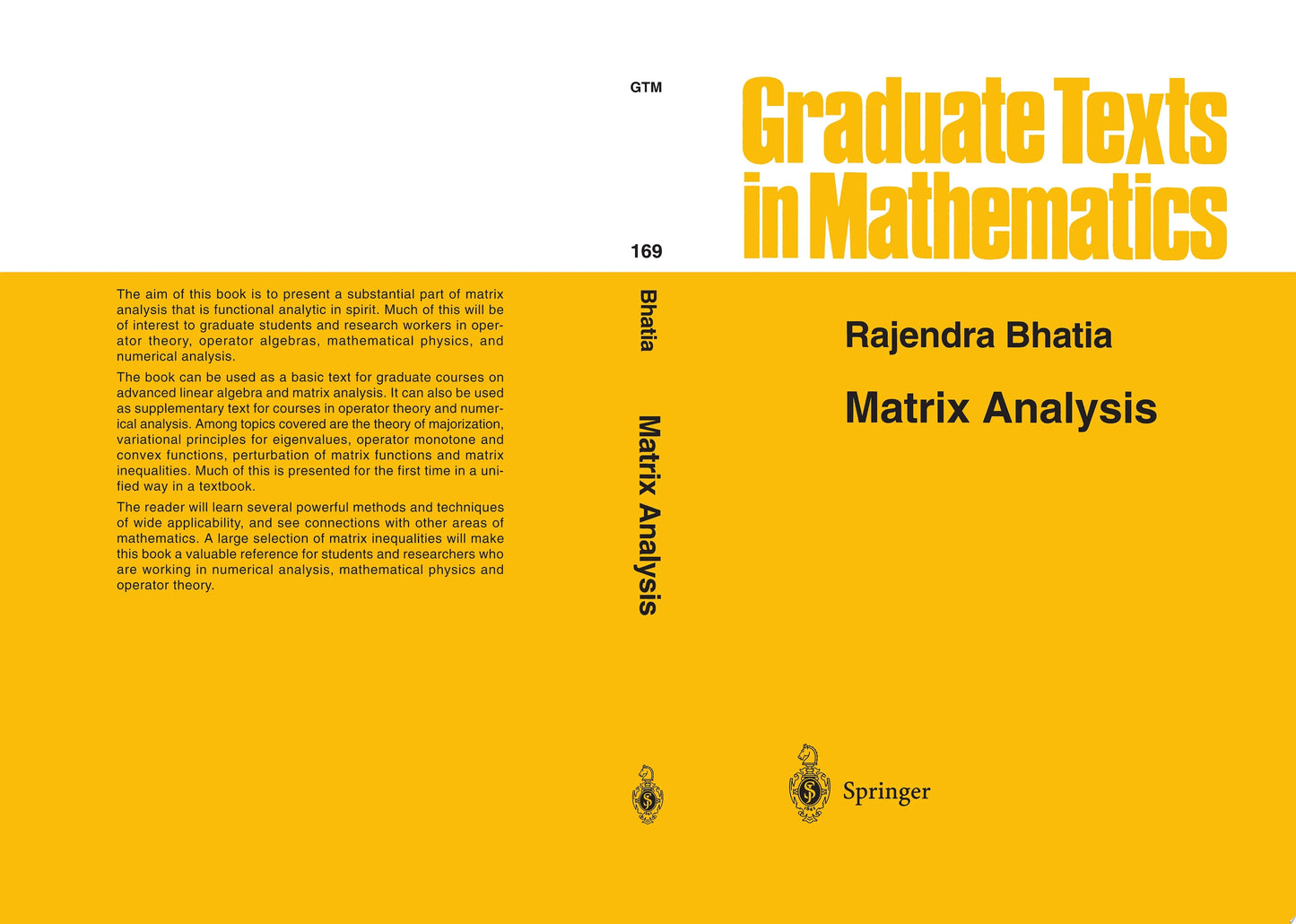 Matrix Analysis by Rajendra Bhatia – book cover
