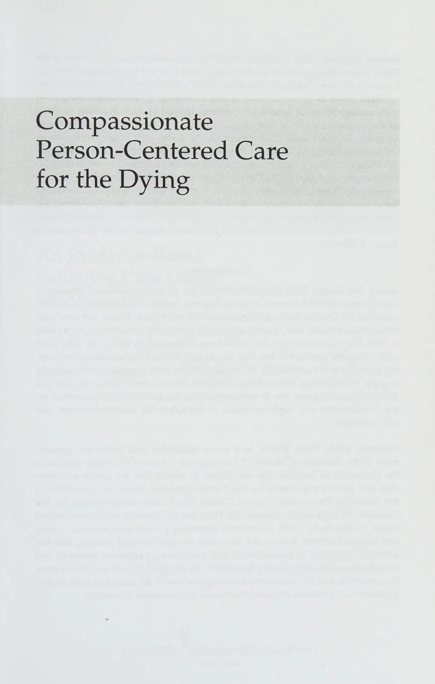 Compassionate Person-Centered Care for the Dying An Evidence-Based Palliative Care Guide For Nurses by – book cover