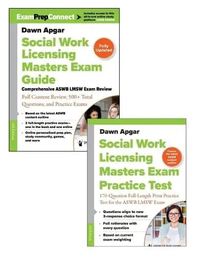 Social Work Licensing Masters Exam Guide and Additional Print Practice Test Set by Apgar PhD LSW ACSW – book cover
