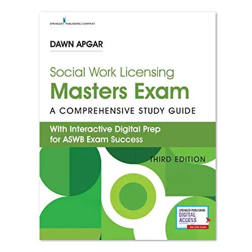 Social Work Licensing Masters Exam Guide Study Guide for LMSW Licensing Exam - Book + Online Exam Prep from Dawn Apgar, Customized Study Plan, Practice Test & Lessons, Online Study Community