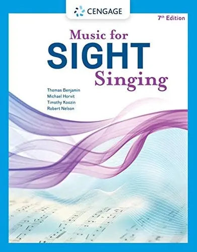 Music for Sight Singing by Thomas Benjamin – book cover