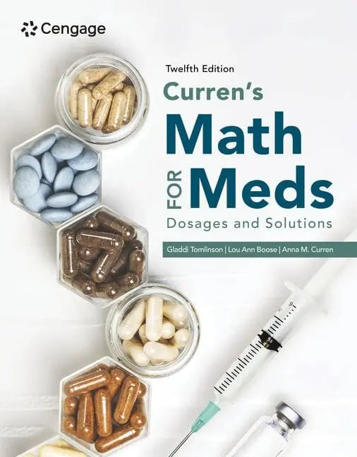 Curren's Math for Meds: Dosages and Solutions by Gladdi Tomlinson – book cover