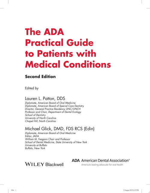 The ADA Practical Guide to Patients with Medical Conditions by Lauren L. Patton