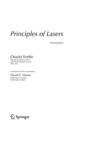 Principles of Lasers Springer