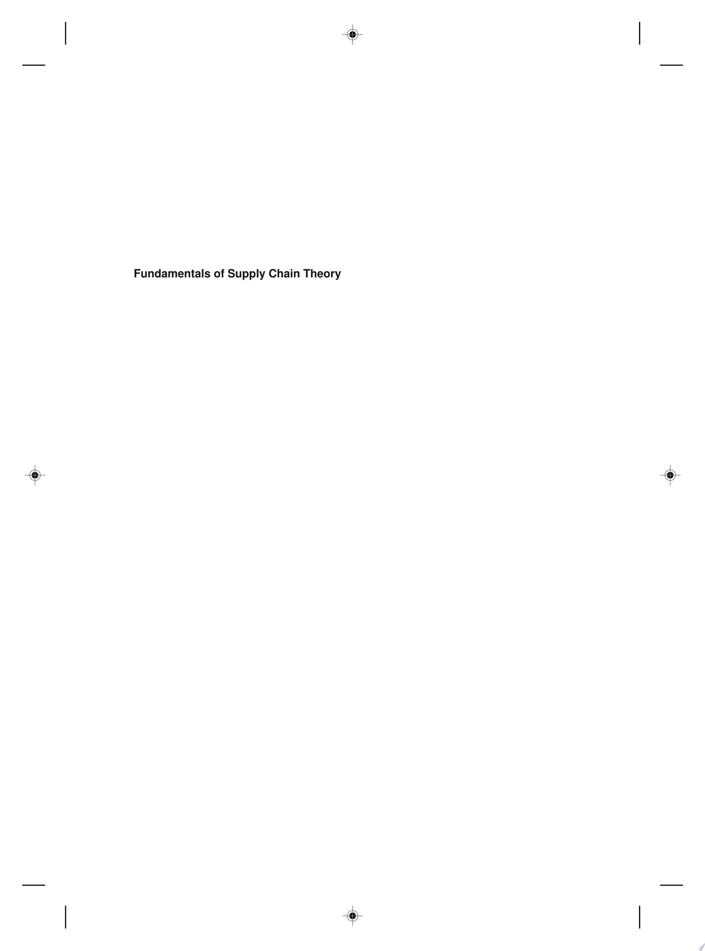 Fundamentals of Supply Chain Theory John Wiley & Sons