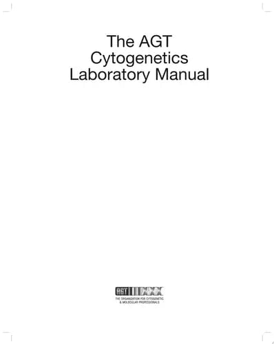 The AGT Cytogenetics Laboratory Manual by Marilyn S. Arsham