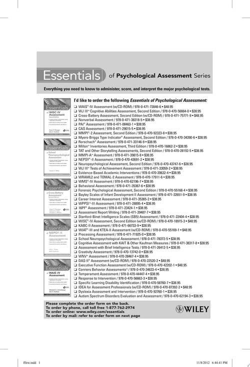 Essentials of Executive Functions Assessment by George McCloskey