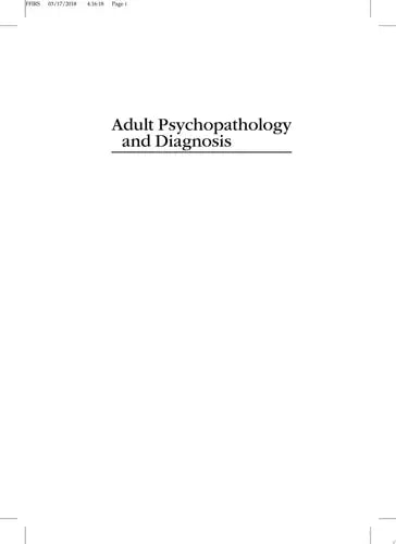 Adult Psychopathology and Diagnosis John Wiley & Sons