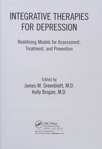Integrative Therapies for Depression by James M. Greenblatt – book cover