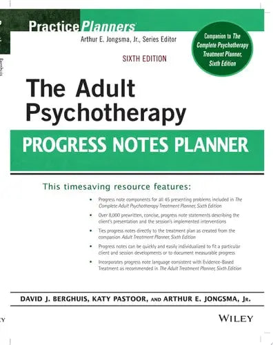 The Adult Psychotherapy Progress Notes Planner John Wiley & Sons