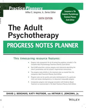 The Adult Psychotherapy Progress Notes Planner by Arthur E. Jongsma – book cover