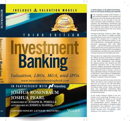 Investment Banking Valuation, LBOs, M&A, and IPOs (Book + Valuation Models) by Joshua Rosenbaum
