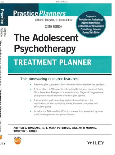 The Adolescent Psychotherapy Treatment Planner John Wiley & Sons