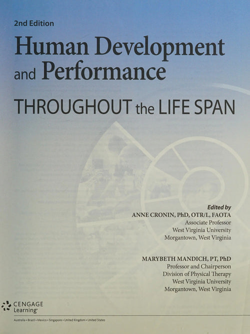 Human Development and Performance Throughout the Lifespan by Anne Cronin