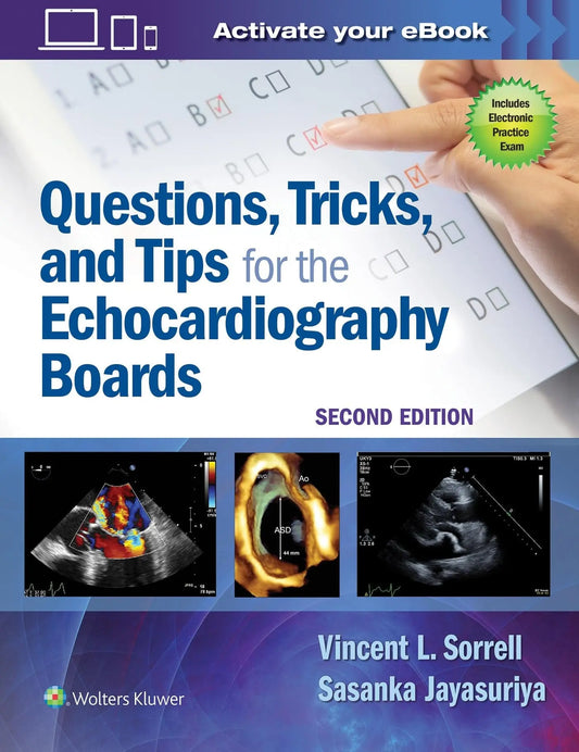 Questions, Tricks, and Tips for the Echocardiography Boards by Vincent L. Sorrell – book cover
