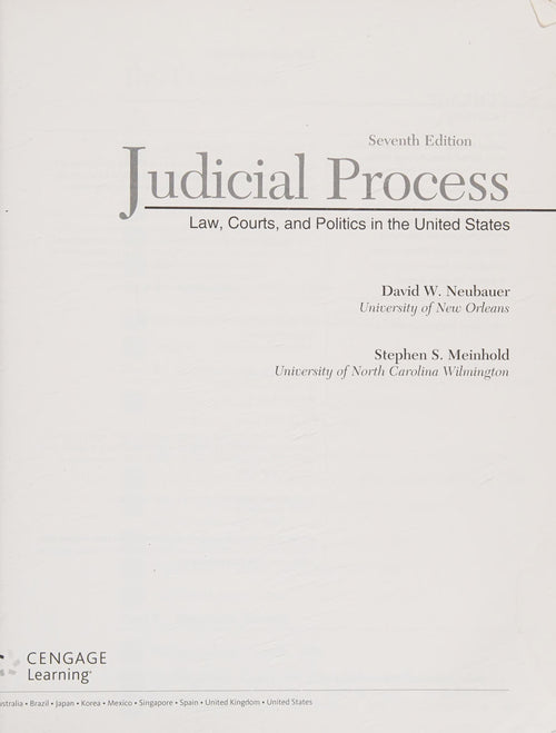 Judicial Process: Law, Courts, and Politics in the United States