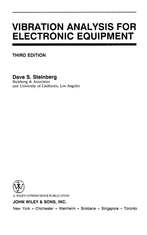 Vibration Analysis for Electronic Equipment by Dave S. Steinberg