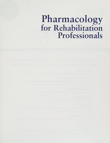 Pharmacology for Rehabilitation Professionals by Barbara Gladson – book cover