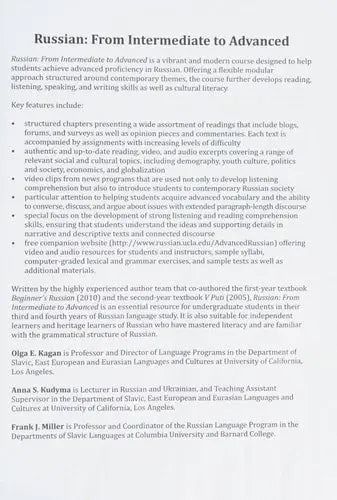 Russian From Intermediate to Advanced Routledge