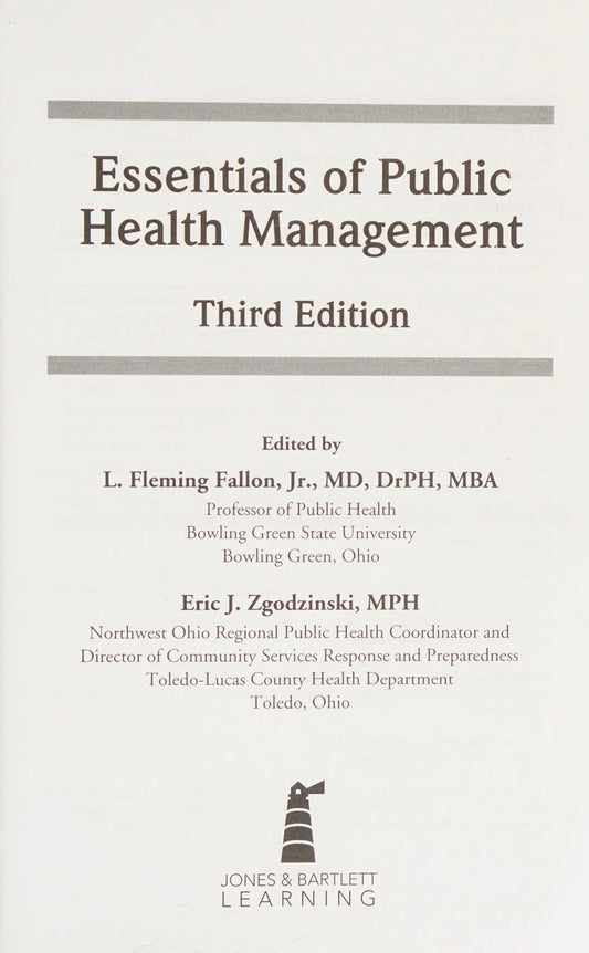 Essentials of Public Health Management by L. Fleming Fallon (Jr.) – book cover