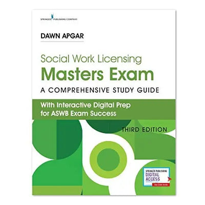 Social Work Licensing Masters Exam Guide Study Guide for LMSW Licensing Exam - Book + Online Exam Prep from Dawn Apgar, Customized Study Plan, Practice Test & Lessons, Online Study Community