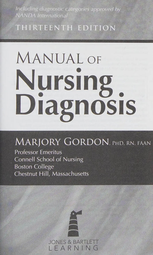Manual of Nursing Diagnosis . by Marjory Gordon – book cover