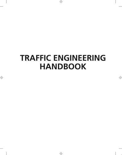 Traffic Engineering Handbook John Wiley & Sons